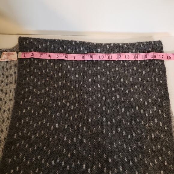 Vintage Nardi & Tagliaferri Italian Shawl Wrap Gray Dot Wool Mohair Reversible - Picture 5 of 6